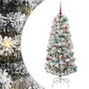 vidaXL Kunstmatige Inklapbare Kerstboom 150 LED's Groen en Wit 150 cm
