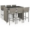 vidaXL 7-delige Tuinbarset poly rattan grijs