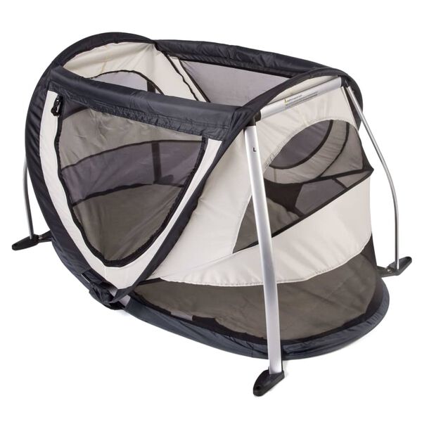 DERYAN Reisbedje pop-up PeuterBox met klamboe cr&egrave;mekleurig