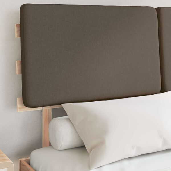 vidaXL Bedframe met Gevoerd Hoofdgedeelte Taupe 140 x 200 cm