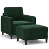 vidaXL Fauteuil met voetenbank 60 cm fluweel donkergroen