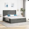 vidaXL Ottoman bed met matras 160x200cm stof donkergrijs