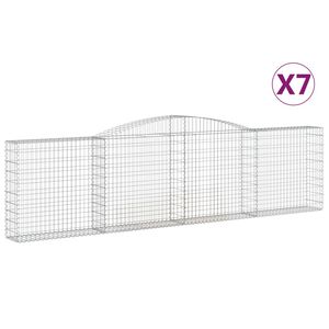 vidaXL Schanskorven 7 st gewelfd 400x30x100/120 cm ijzer