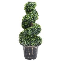 vidaXL Kunstplant met pot buxus spiraal 89 cm groen
