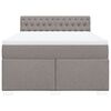 vidaXL Boxspring met matras stof taupe 140x190 cm