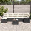 vidaXL Tuin Sofa Set met kussen met opslag 8 pcs Zwart Poly riet