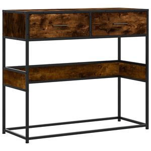 vidaXL Wandtafel 90x35x80 cm bewerkt hout gerookt eikenkleurig
