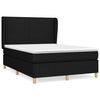 vidaXL Boxspring met matras stof zwart 140x200 cm