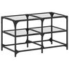 vidaXL Salontafel met transparant glazen blad 78,5x40x45 cm staal