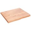 vidaXL Wastafelblad 60x50x(2-4) cm behandeld massief hout lichtbruin