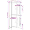 vidaXL Hoge kast 69,5x34x180 cm bewerkt hout gerookt eikenkleurig