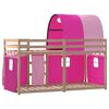 vidaXL Stapelbed met gordijnen 75x190 cm grenenhout roze