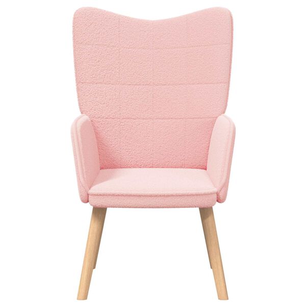 vidaXL Fauteuil Roze 62 x 67 x 95,5 cm Sherpa Stof