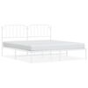 vidaXL Bedframe met hoofdbord metaal wit 183x213 cm