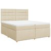 vidaXL Boxspring met matras stof cr&egrave;mekleurig 200x200 cm