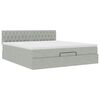 vidaXL Ottoman bed met matras en LED's 180x200cm fluweel lichtgrijs