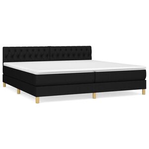 vidaXL Boxspring met matras stof zwart 200x200 cm