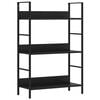 vidaXL Boekenkast met 3 schappen 60x27,6x90,5 cm bewerkt hout zwart