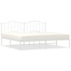 vidaXL Bedframe met hoofdbord metaal wit 200x200 cm