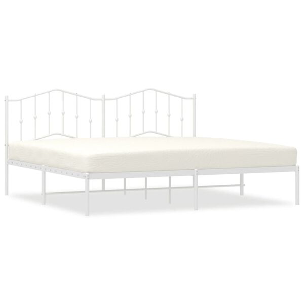vidaXL Bedframe met hoofdbord metaal wit 200x200 cm