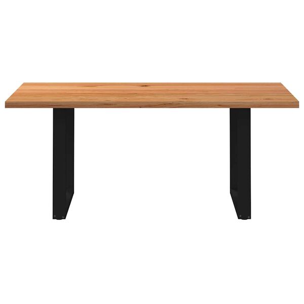 vidaXL Eettafel rechthoekig 180x100x74 cm massief eikenhout lichtbruin