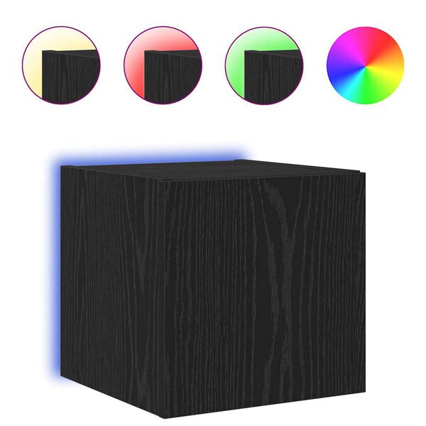 vidaXL TV Wandkast Zwart Eiken 30,5 x 35 x 30 cm Bewerkt hout