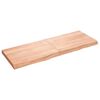 vidaXL Wastafelblad 140x50x(2-6) cm behandeld massief hout lichtbruin