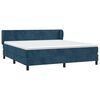 vidaXL Boxspring met matras fluweel donkerblauw 180x200 cm