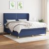 vidaXL Boxspring met matras stof blauw 180x200 cm