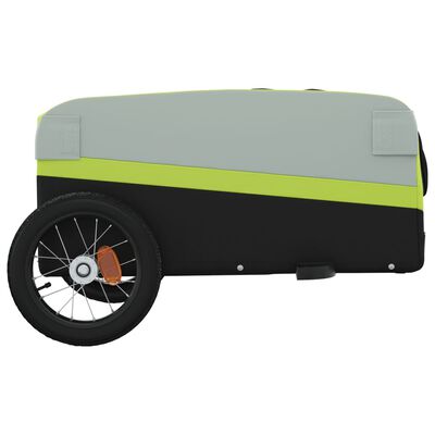 vidaXL Fietstrailer 30 kg ijzer zwart en groen