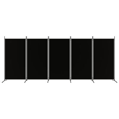 vidaXL Kamerscherm met 5 panelen 433x180 cm stof zwart