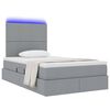 vidaXL Opbergbed met LED met matras Lichtgrijs 120 x 190 cm Polyester