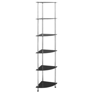 vidaXL Kastje 6-laags 30x30x160 cm gehard glas zwart