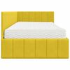 vidaXL Hoekbedframe met Matras met matras 2 pcs Geel Fluweel
