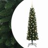 vidaXL Smalle kunstkerstboom met kerstballen 120 cm 150 LED's Warmwit
