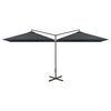 vidaXL Parasol dubbel met stalen paal 600x300 cm antracietkleurig
