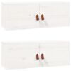 vidaXL Wandkasten 2 st 80x30x30 cm massief grenenhout wit
