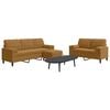 vidaXL 3-delige Loungeset met kussens en bolsters fluweel bruin