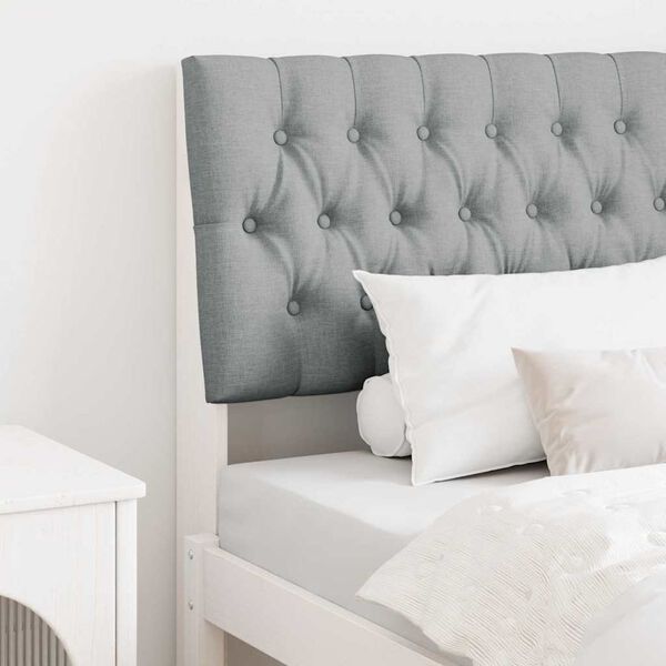 vidaXL Gestoffeerd hoofdbord Lichtgrijs 90 cm Massief grenenhout