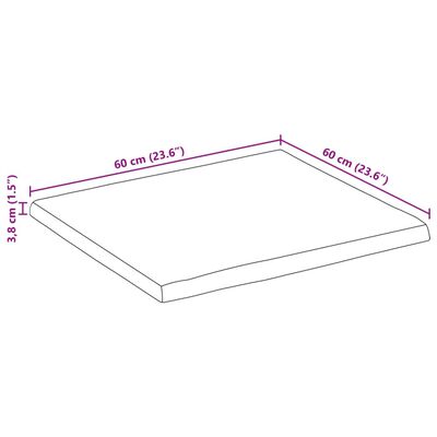 vidaXL Tafelblad vierkant natuurlijke rand 60x60x3,8 cm acaciahout