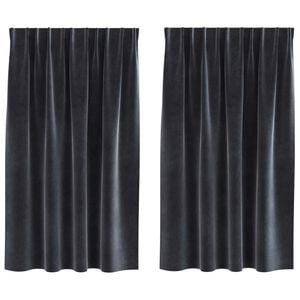 vidaXL Verduisterende gordijnen 2 pcs Donkergrijs 140 x 140 cm Fluweel