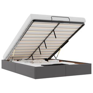 vidaXL Bedframe zonder matras 140x190 cm kunstleer grijs