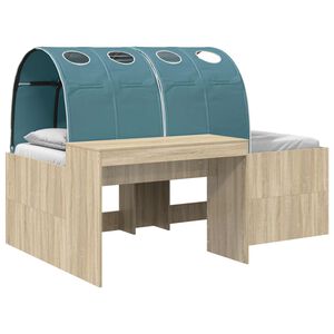 vidaXL Hoge Bed Frame met Bureau voor Kinderen 3 st Bewerkt hout