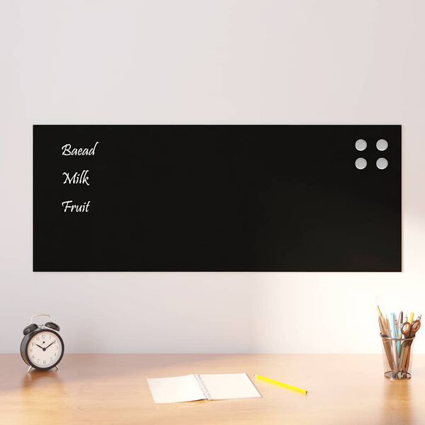 vidaXL Magneetbord voor aan de wand 100x40 cm gehard glas zwart
