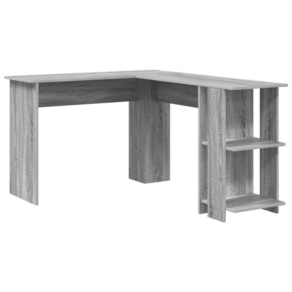 vidaXL Hoekbureau Grijs Sonoma 140 x 113,5 x 75 cm Bewerkt hout