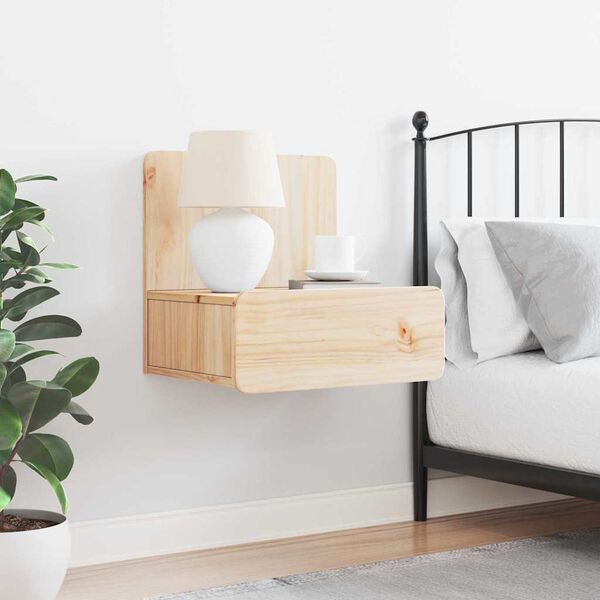 vidaXL Nachtkastje met lade Bruin 44 x 32,5 x 40 cm Massief grenenhout