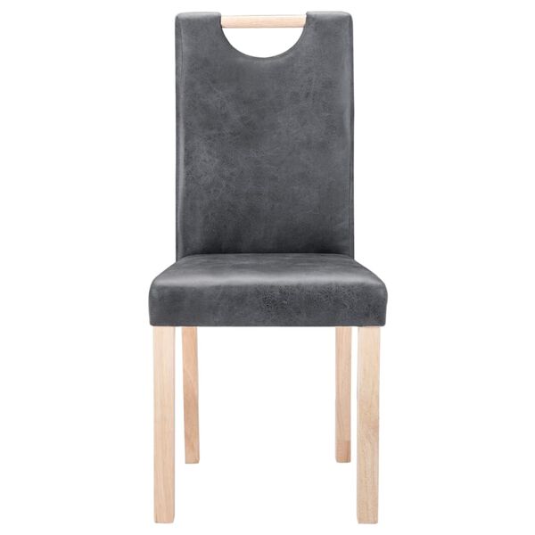 vidaXL Eetkamerstoelen 2 st kunstsu&egrave;de grijs