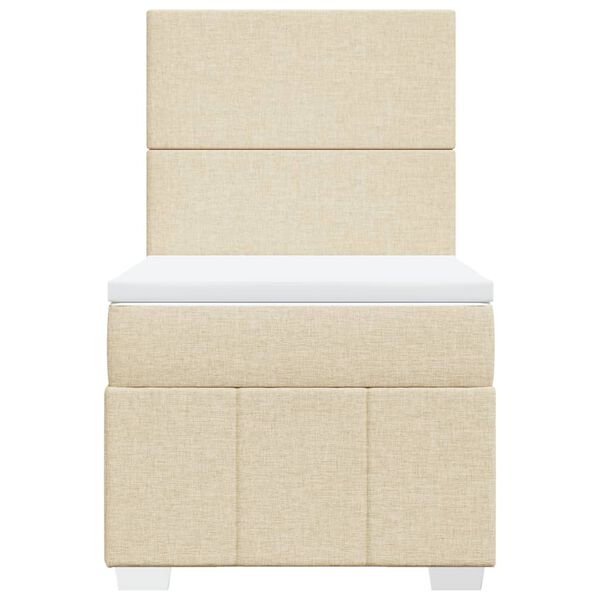 vidaXL Boxspring met matras stof cr&egrave;mekleurig 80x200 cm