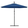 vidaXL Zweefparasol met LED en stalen paal 300 cm azuurblauw