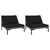 vidaXL Tuinbanken 2 st met kussens halfrond poly rattan